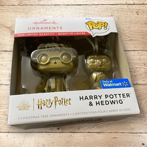 2022 Funko Pop! Hallmark Ornaments Harry Potter & Hedwig Set of 2 Gold Chase New - Picture 2 of 8